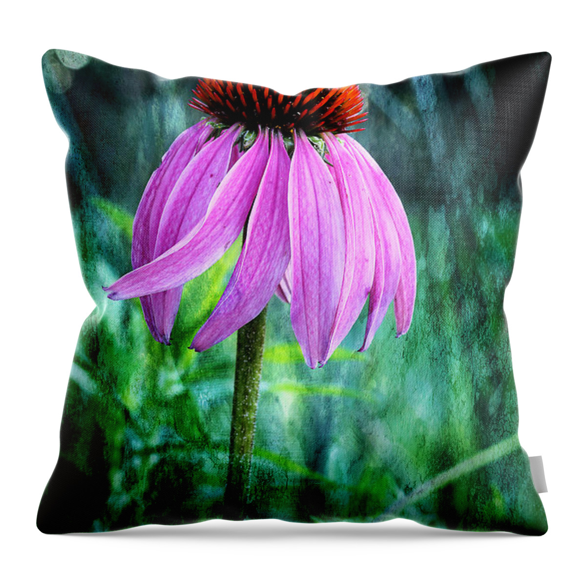 Pink Coneflower Throw Pillow featuring the photograph Growing Wild And Free by Michael Eingle