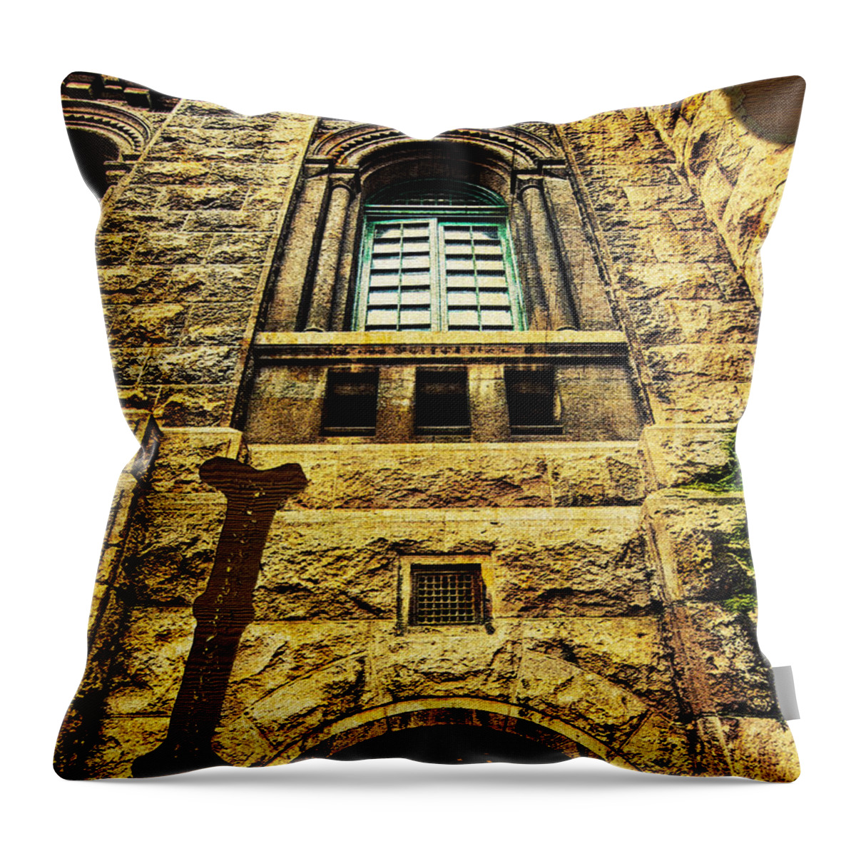 Royal Throw Pillow featuring the photograph Grungy Melbourne Australia Alphabet Series Letter I Royal Melbou by Beverly Claire Kaiya