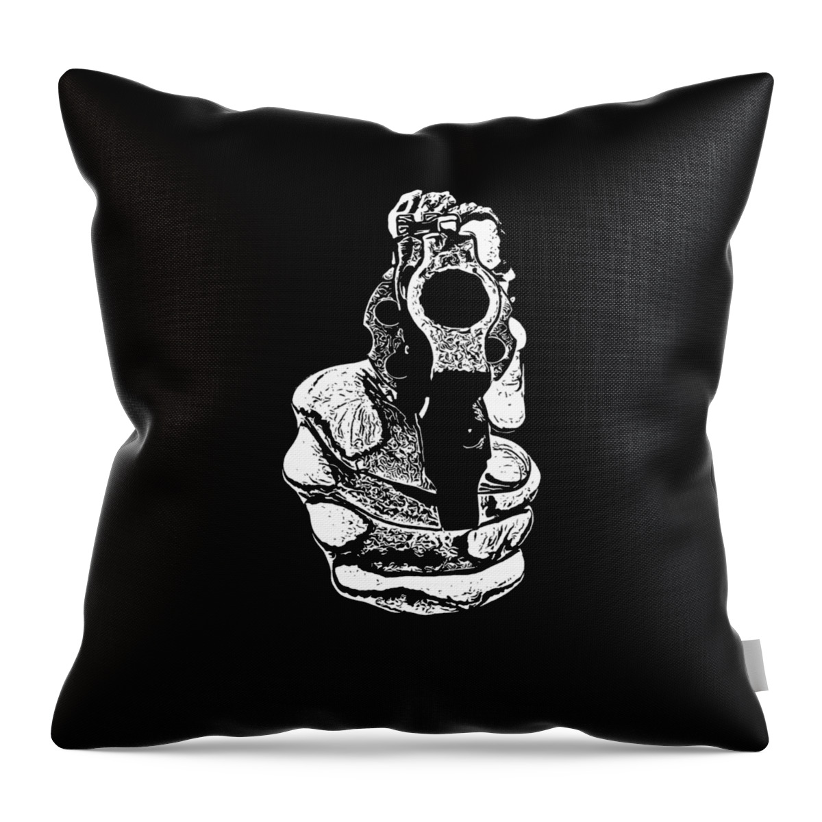 Gunman Throw Pillow featuring the photograph Gunman T-shirt by Edward Fielding