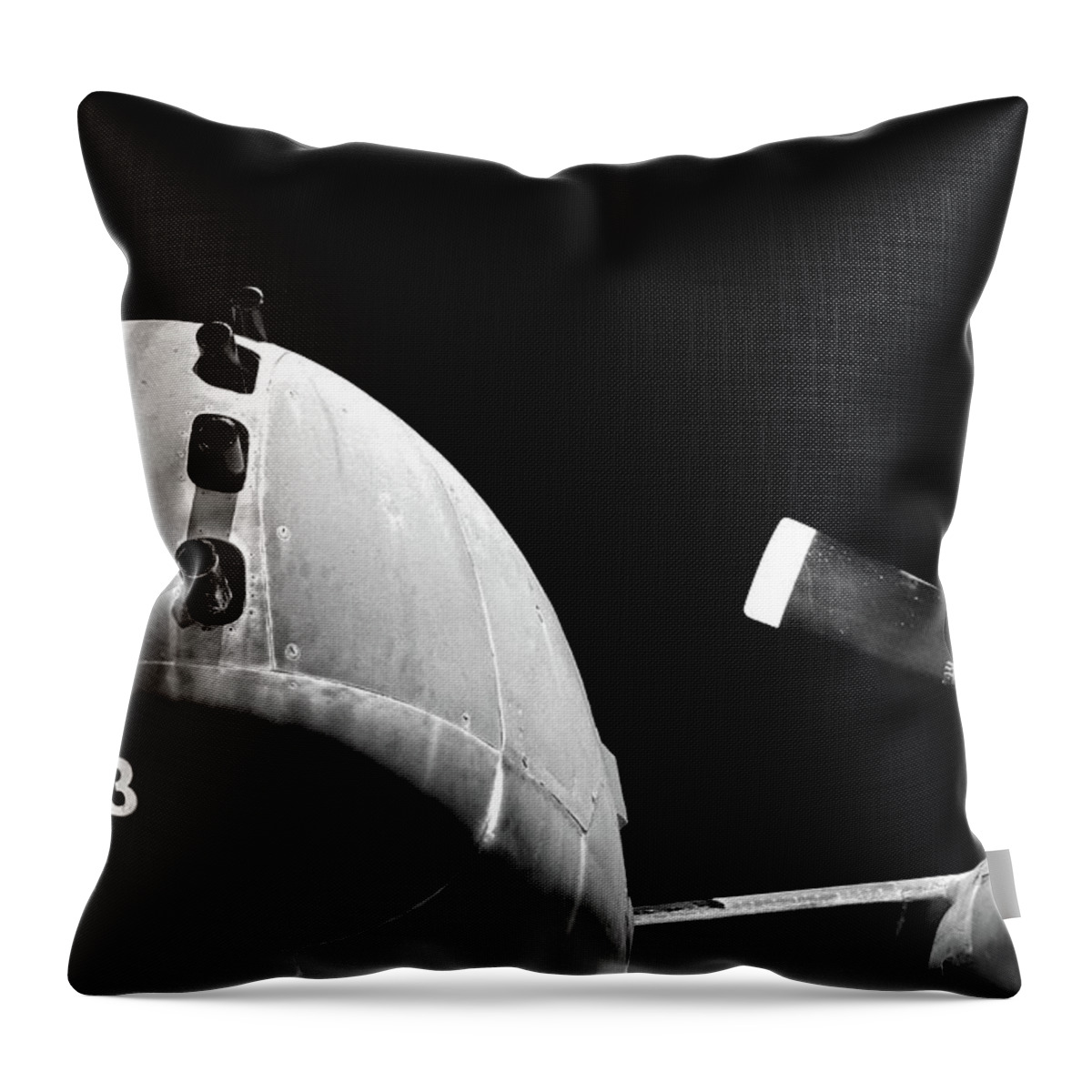 Plane Throw Pillow featuring the photograph Guns bw #78 by Raymond Magnani