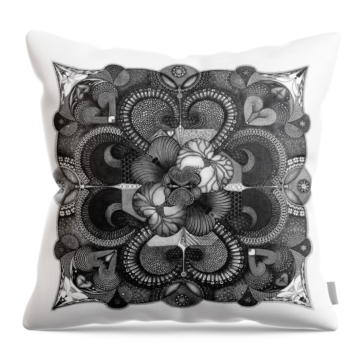  Throw Pillow featuring the drawing H2H by James Lanigan Thompson MFA