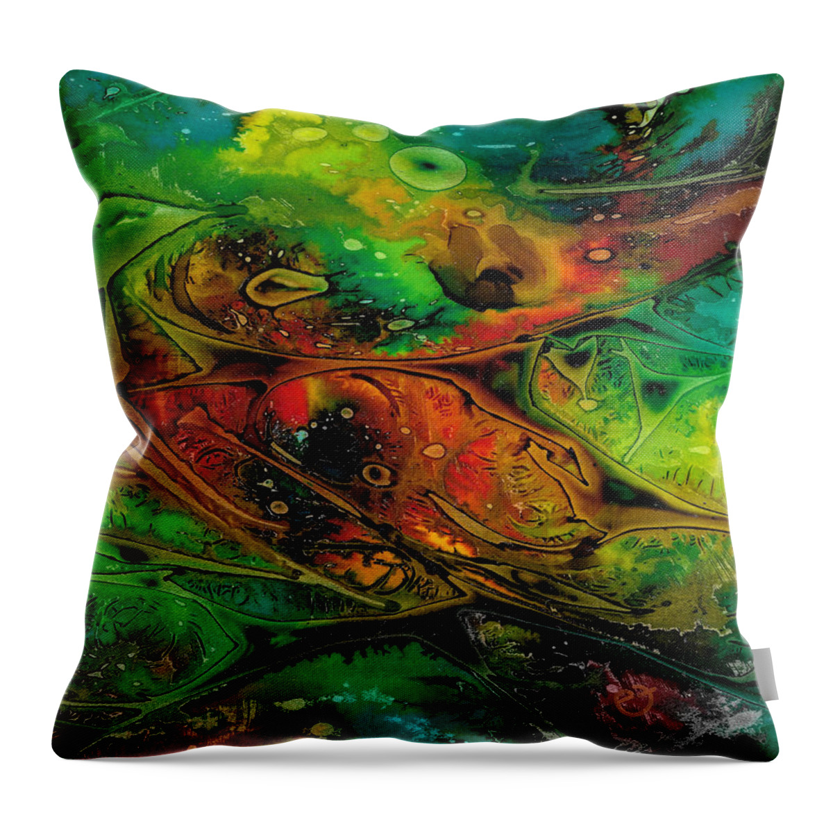 Colour Throw Pillow featuring the painting Habitat Paradigm by Eli Tynan