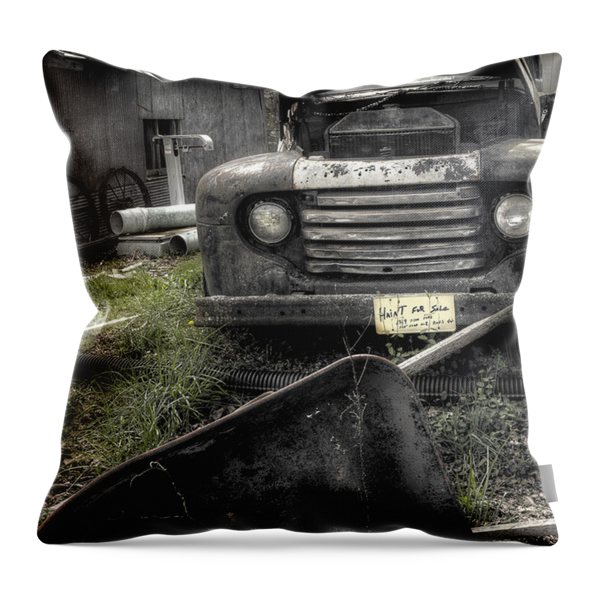 Truck Throw Pillow featuring the photograph Haint For Sale by Mike Eingle