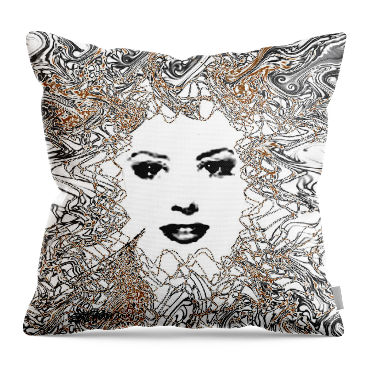 Hair Throw Pillow featuring the digital art Hair Thair and Everywhair Mara by Seth Weaver