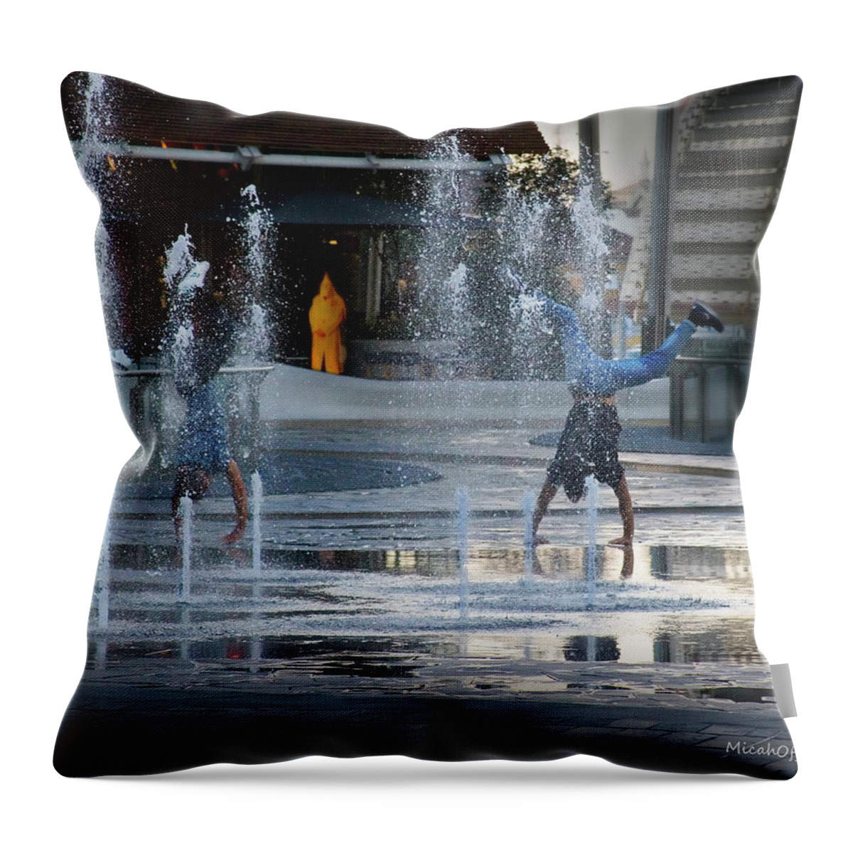 Graves Throw Pillow featuring the photograph Handings the Red Shirts by Micah Offman