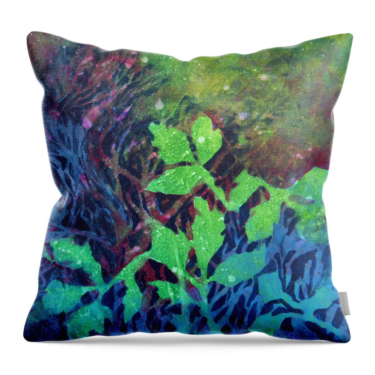 Autumn Leaves Throw Pillow featuring the painting Hang On by Milly Tseng