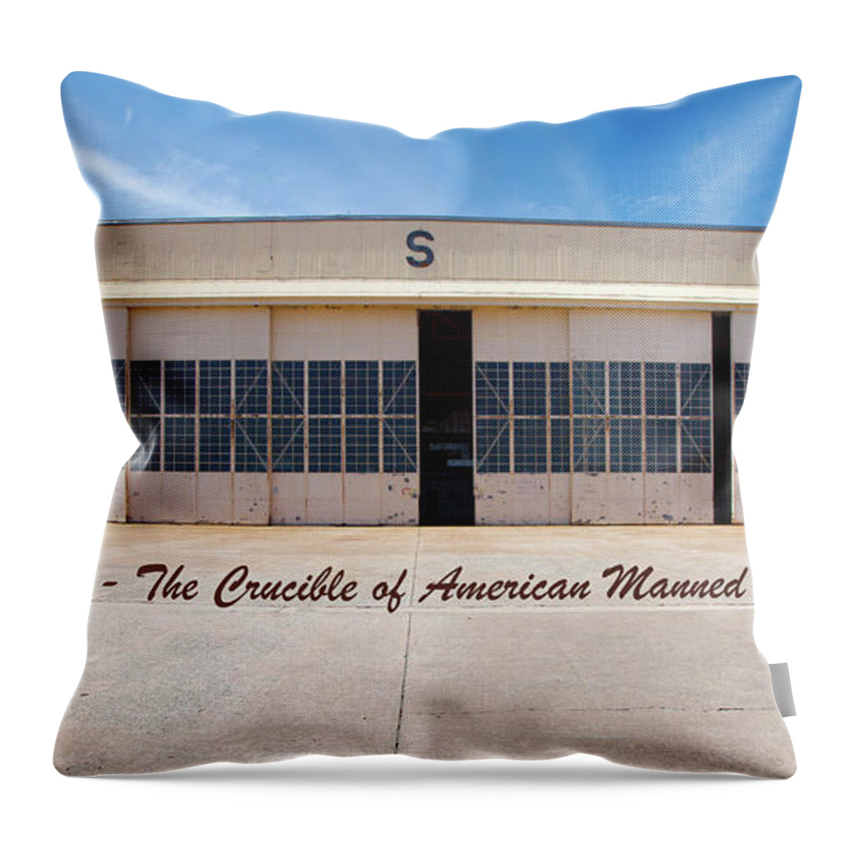 Ghe Throw Pillow featuring the photograph Hangar S - The Crucible of American Manned Spaceflight by Gordon Elwell