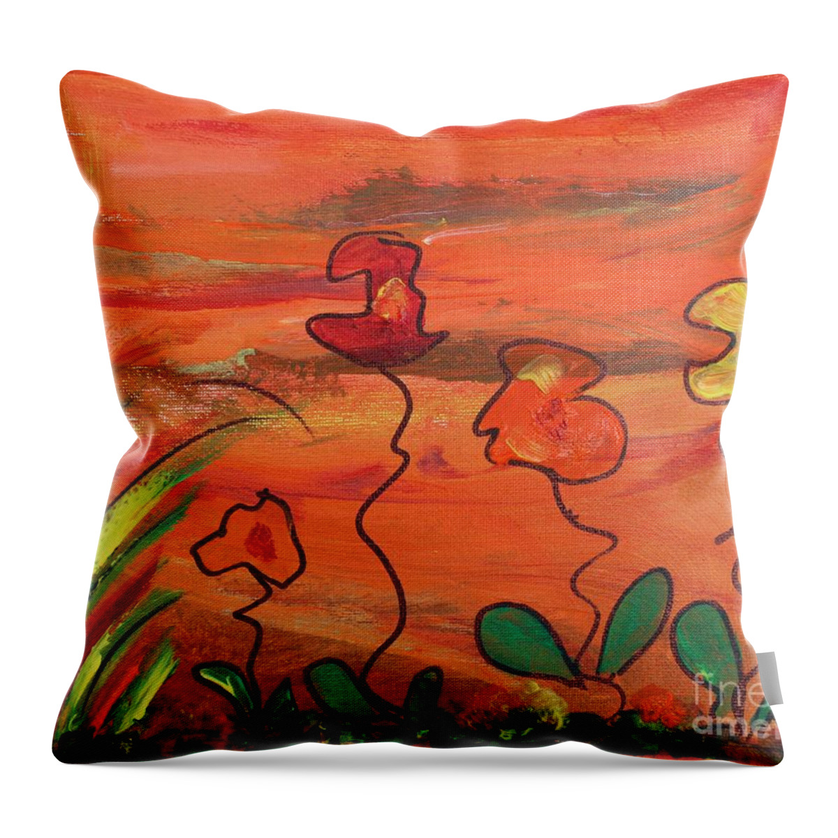 Happy Day Throw Pillow featuring the painting Happy Day by Sarahleah Hankes
