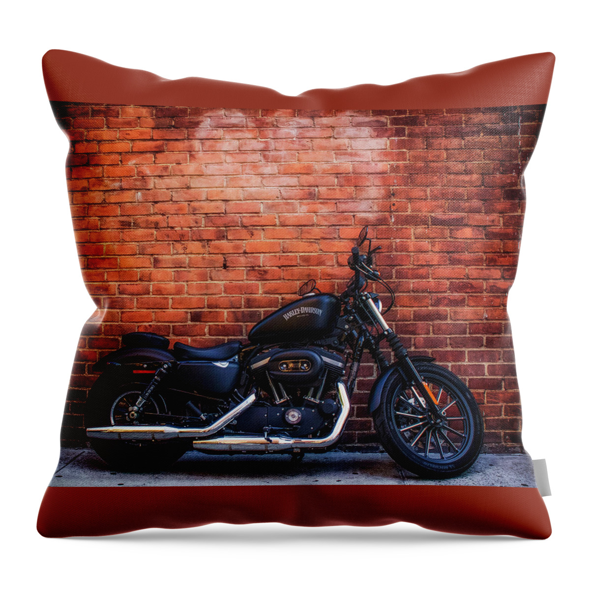 Harley Davidson Throw Pillow featuring the photograph Harley 883 by GeeLeesa Productions
