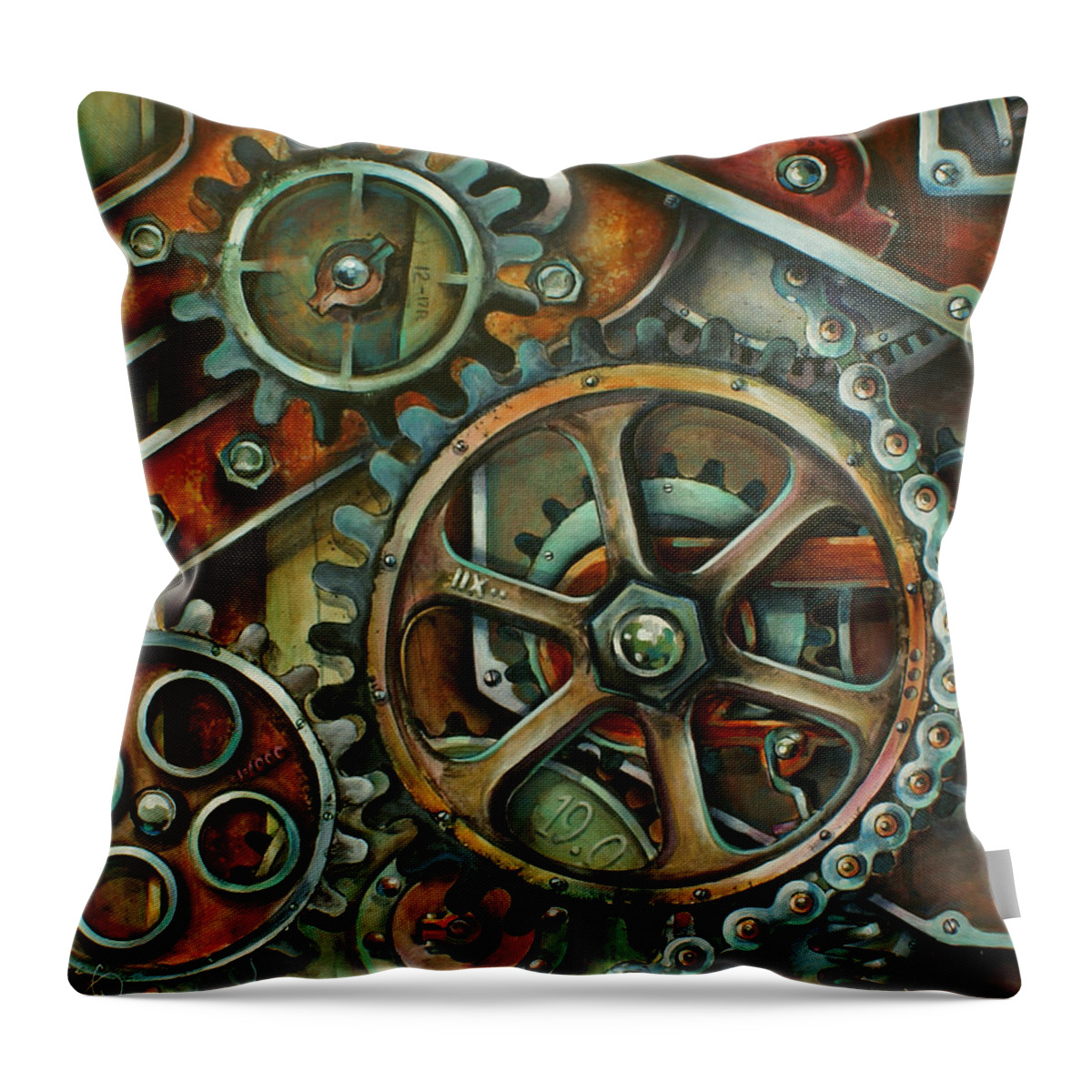 Large Throw Pillow featuring the painting 'Harmony 3' by Michael Lang