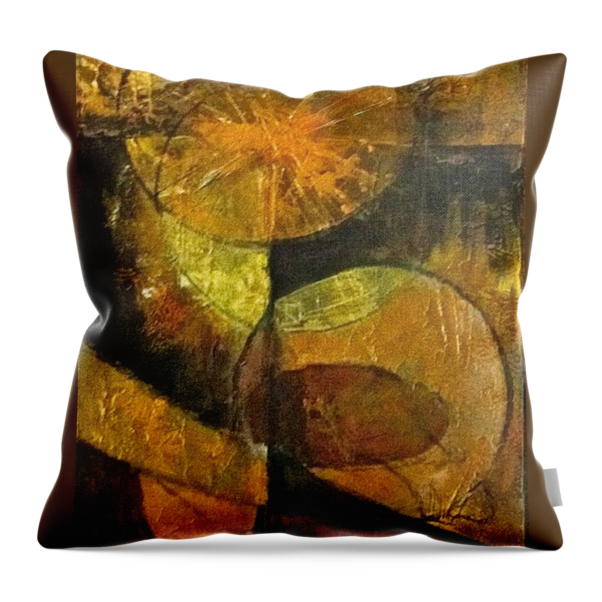 Abstract Throw Pillow featuring the painting Harvest by Barbara O'Toole