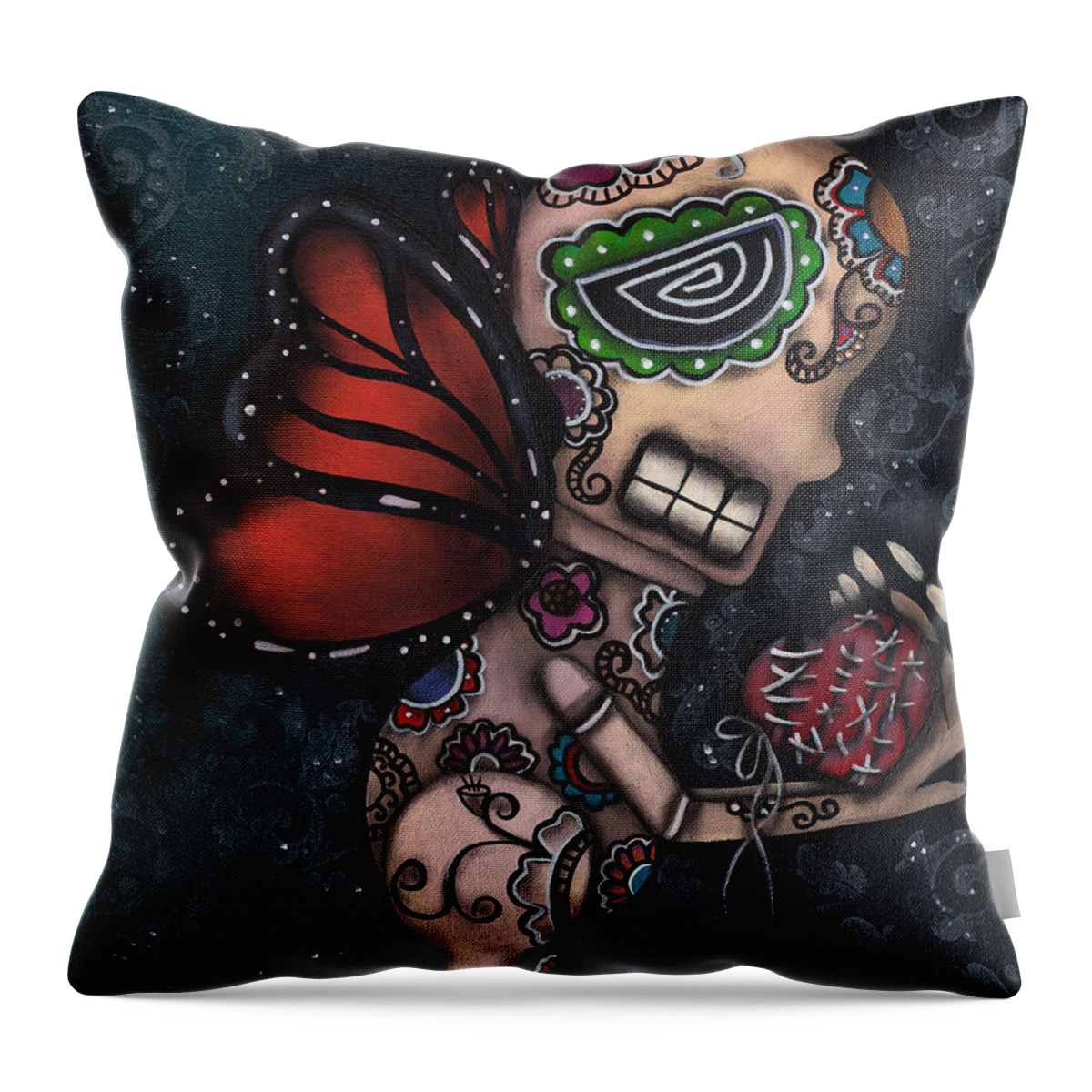 Butterfly Throw Pillow featuring the painting Healing by Abril Andrade