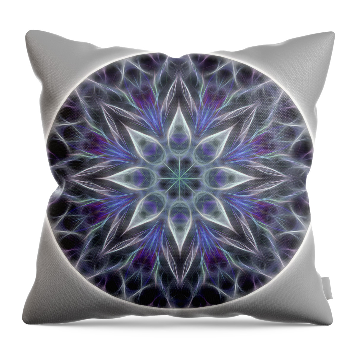 Mandala Throw Pillow featuring the digital art Health and Happiness Mandala by Beth Sawickie