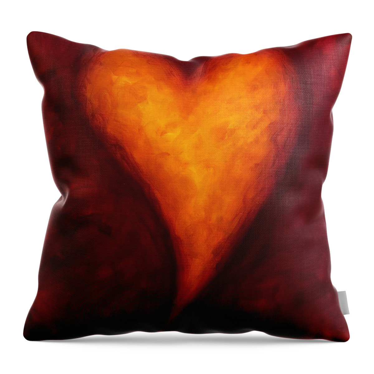 Heart Throw Pillow featuring the painting Heart of Gold 2 by Shannon Grissom