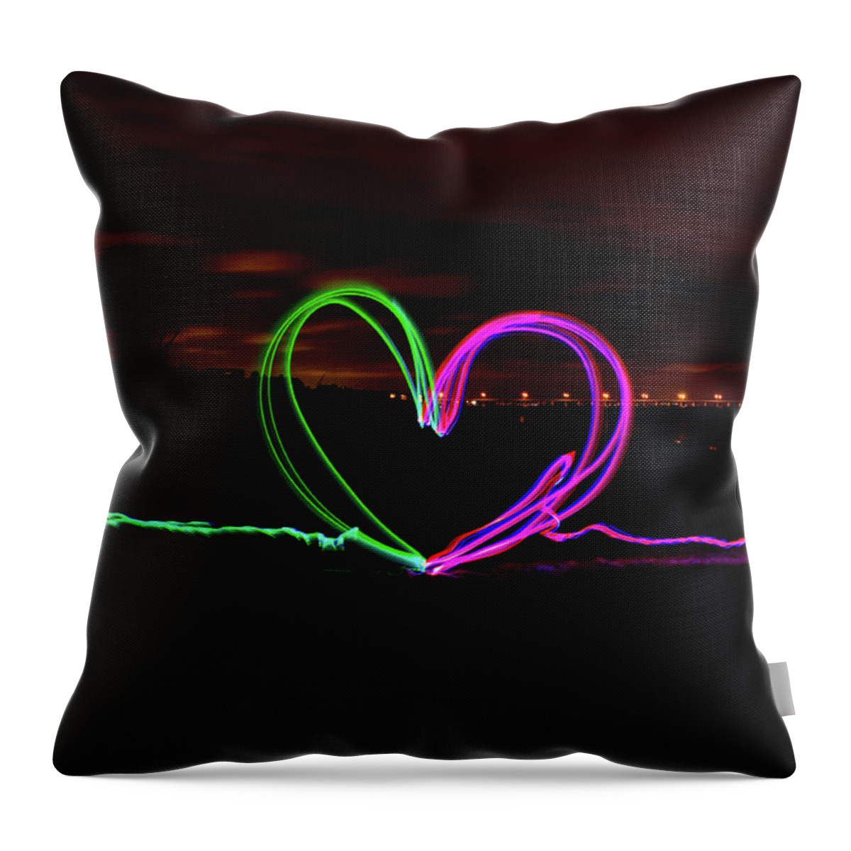 Night Throw Pillow featuring the photograph Hearts in the Night by Nicole Lloyd