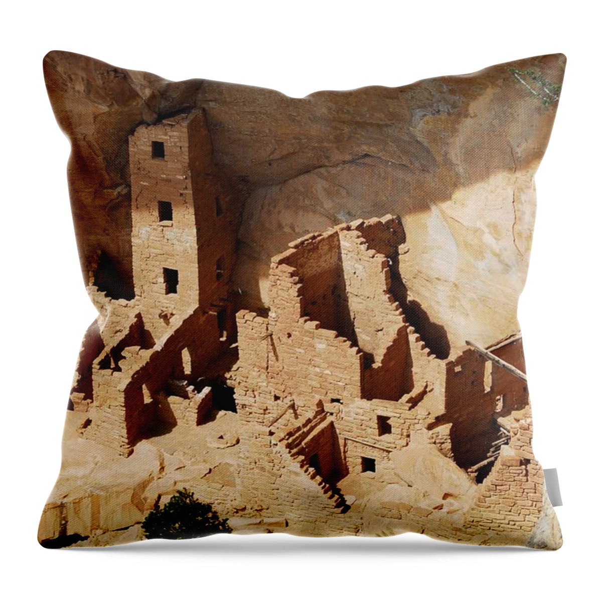 Cliff Dwellers Throw Pillow featuring the photograph High Rise Livin by Brad Hodges