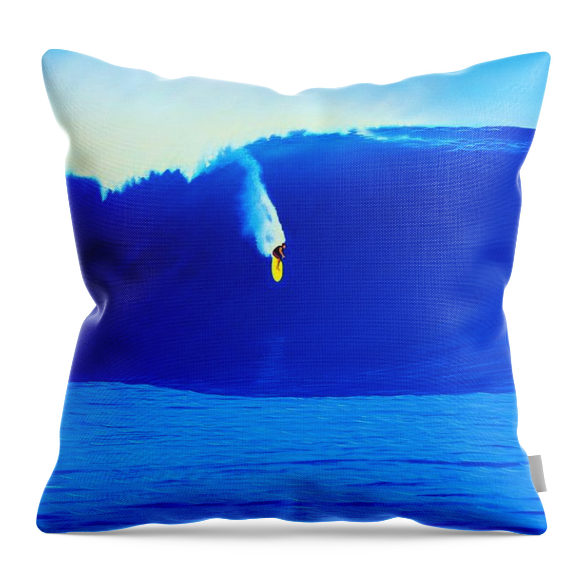 Surfing Throw Pillow featuring the painting Himalayas 2010 by John Kaelin