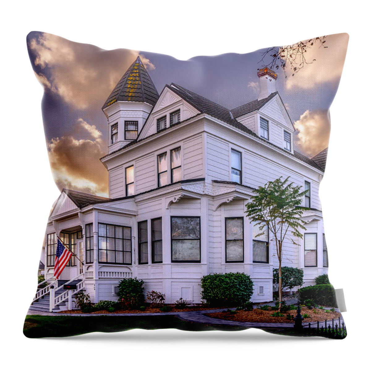 Monterey Throw Pillow featuring the photograph Historic Monterey Home by Derek Dean