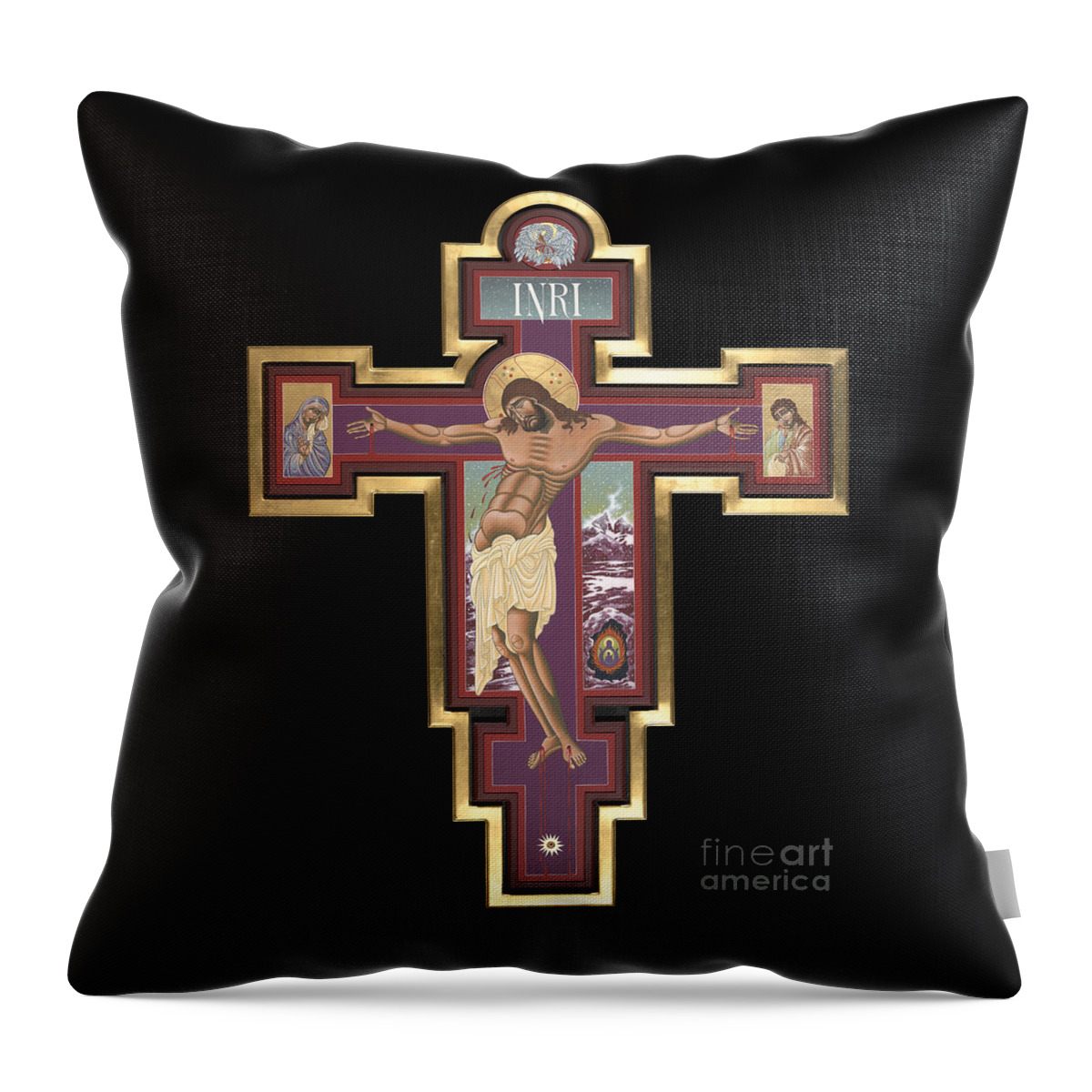 Holy Cross Of The New Advent Throw Pillow featuring the painting Holy Cross of the New Advent 162 by William Hart McNichols