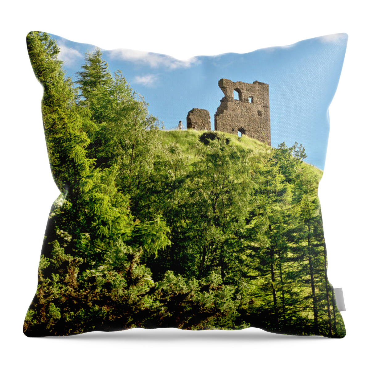 Undiscovered Scotland Throw Pillow featuring the photograph Holyrood park. St. Anthony's chapel. by Elena Perelman