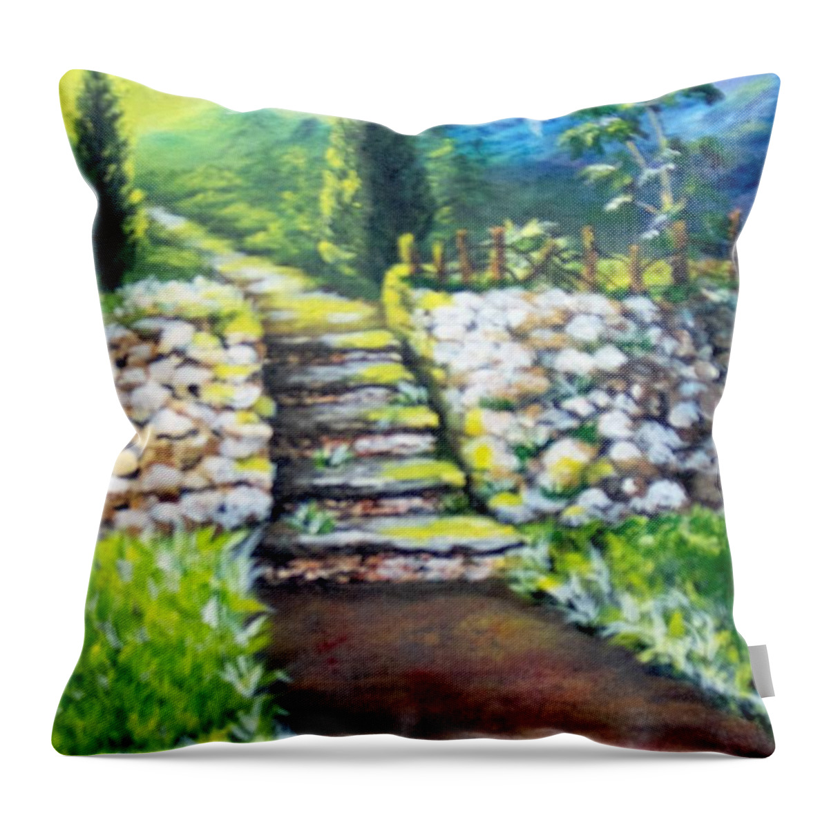 Stairs Throw Pillow featuring the painting Hope by Saundra Johnson