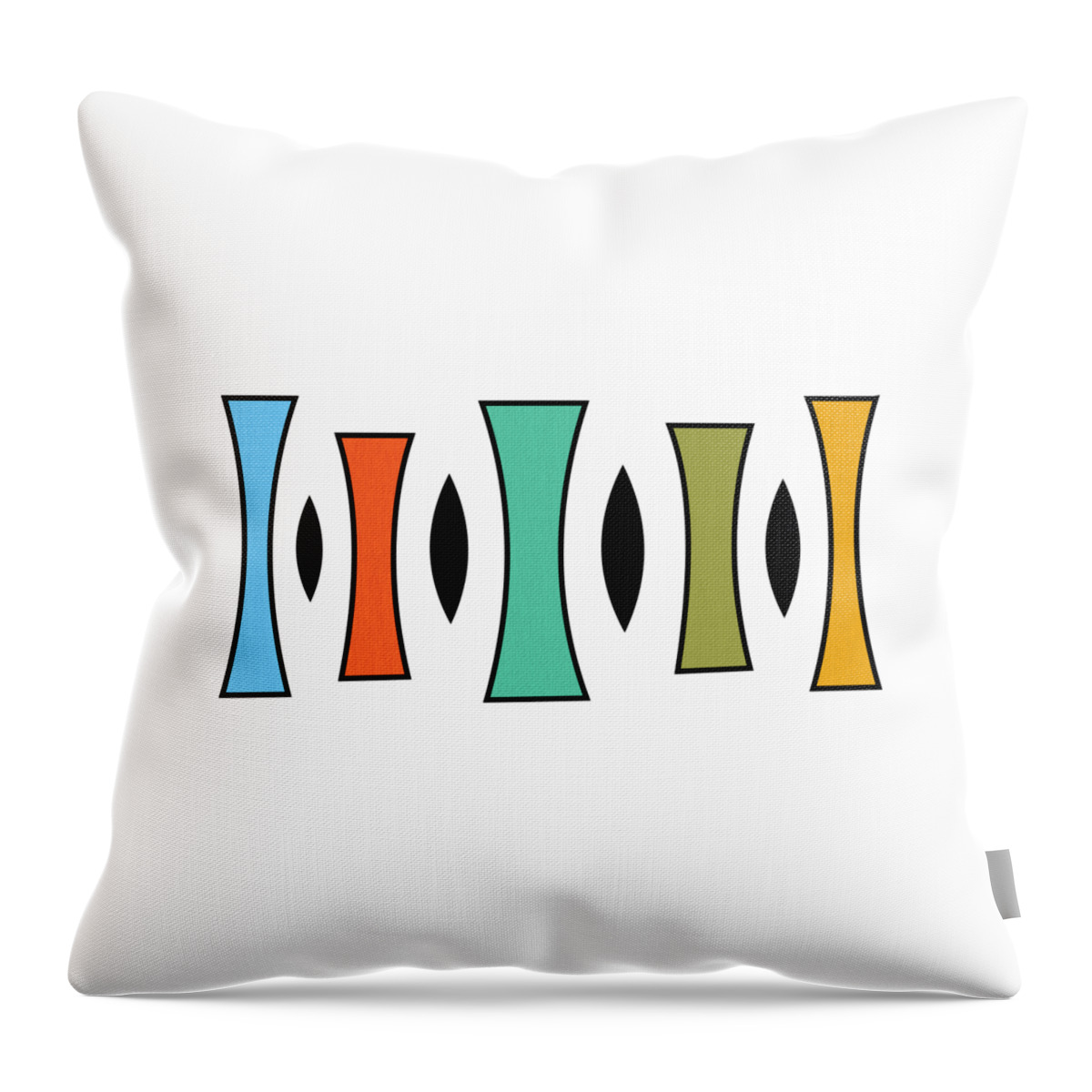 Mid Century Modern Throw Pillow featuring the digital art Horizontal Trapezoids by Donna Mibus