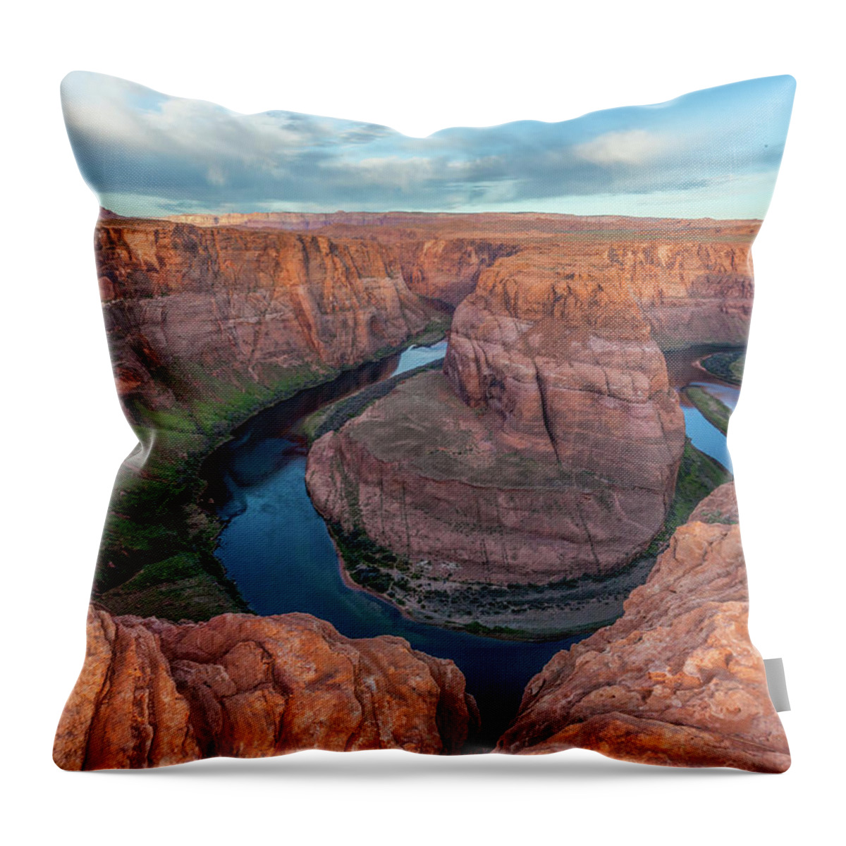 Horseshoe Bend Throw Pillow featuring the photograph Horseshoe Bend Morning Splendor by Lon Dittrick