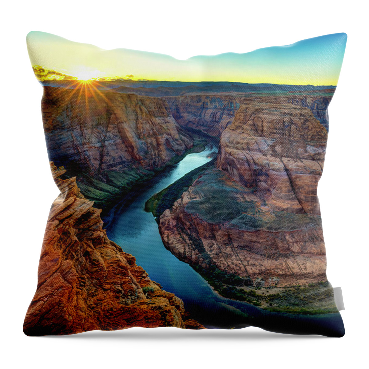 Arizona Throw Pillow featuring the photograph Horseshoe Bend Sunset by Raul Rodriguez