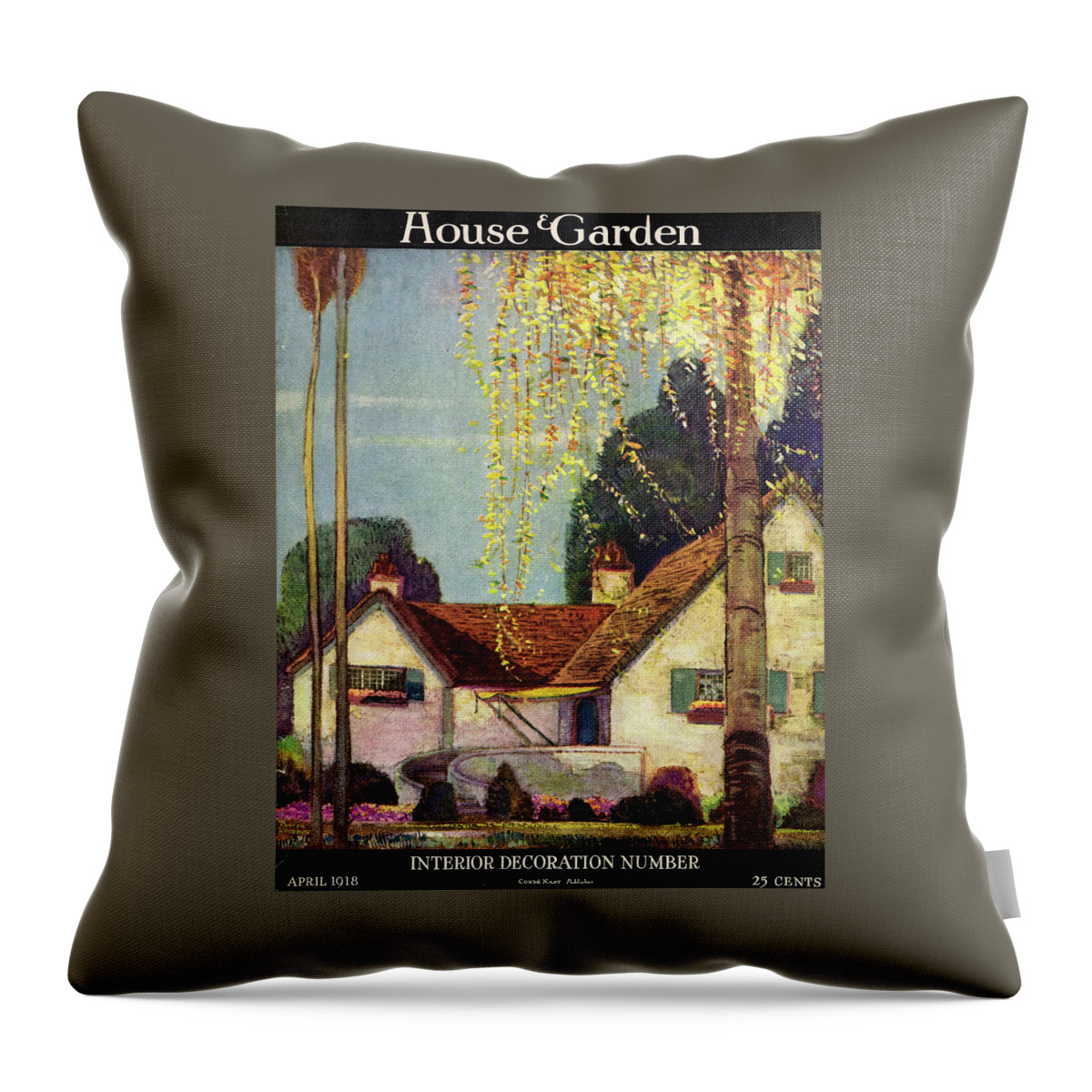 House And Garden Interior Decoration Number Cover Throw Pillow