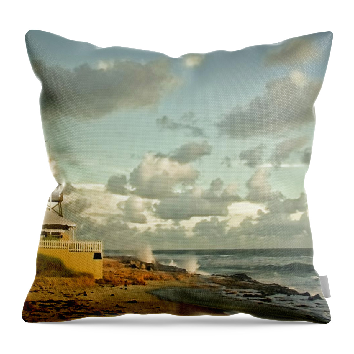 Florida Throw Pillow featuring the photograph House Of Refuge by Steve DaPonte