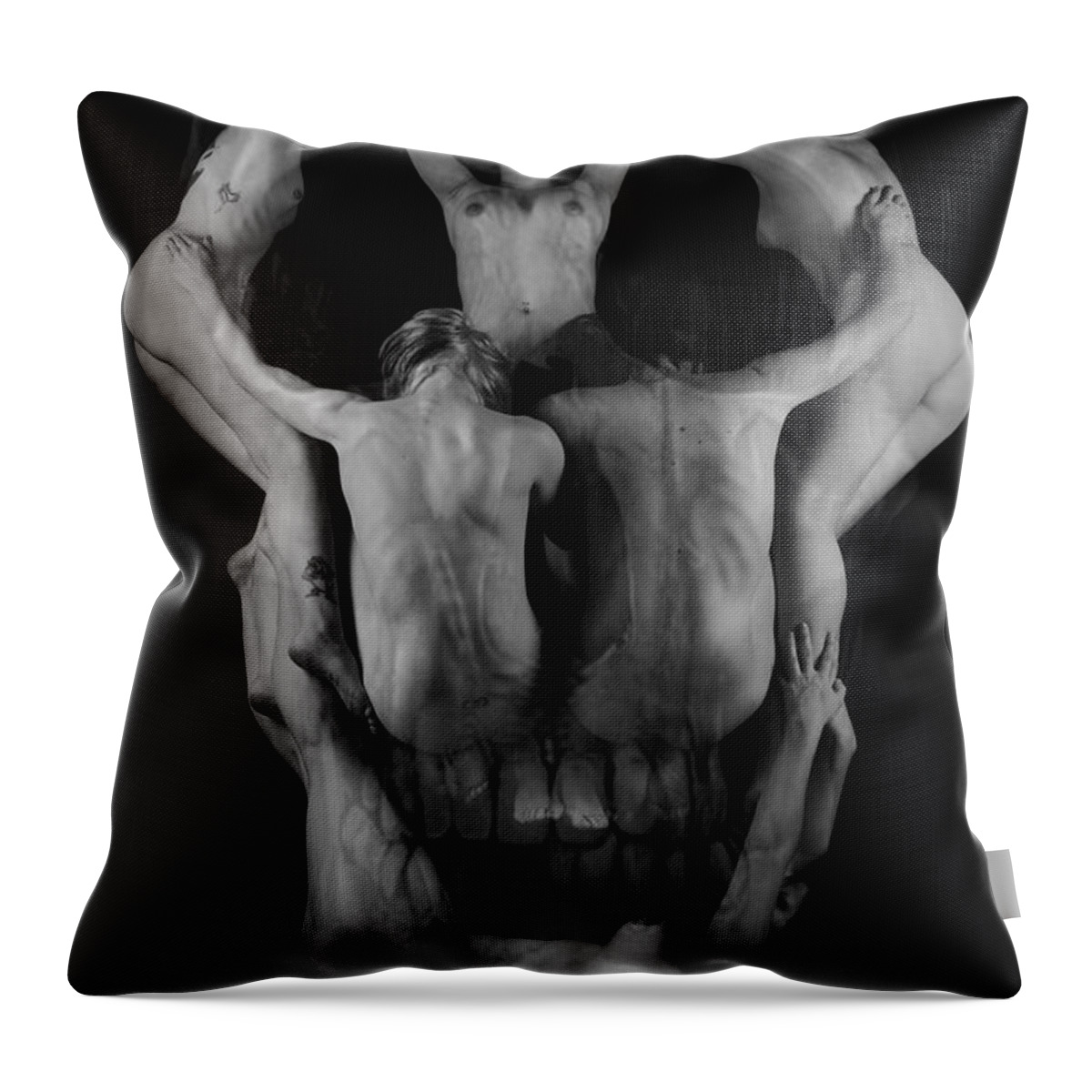 Artistic Photographs Throw Pillow featuring the photograph Human skull by Robert WK Clark