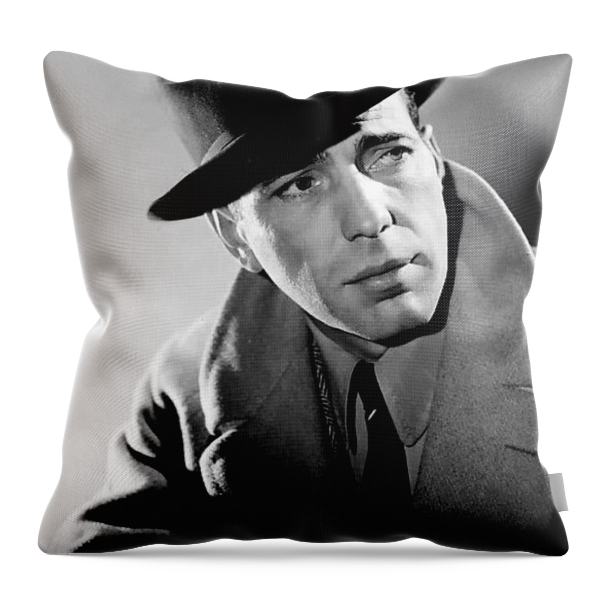 Humphrey Bogart Throw Pillow featuring the photograph Humphrey Bogart by Mountain Dreams