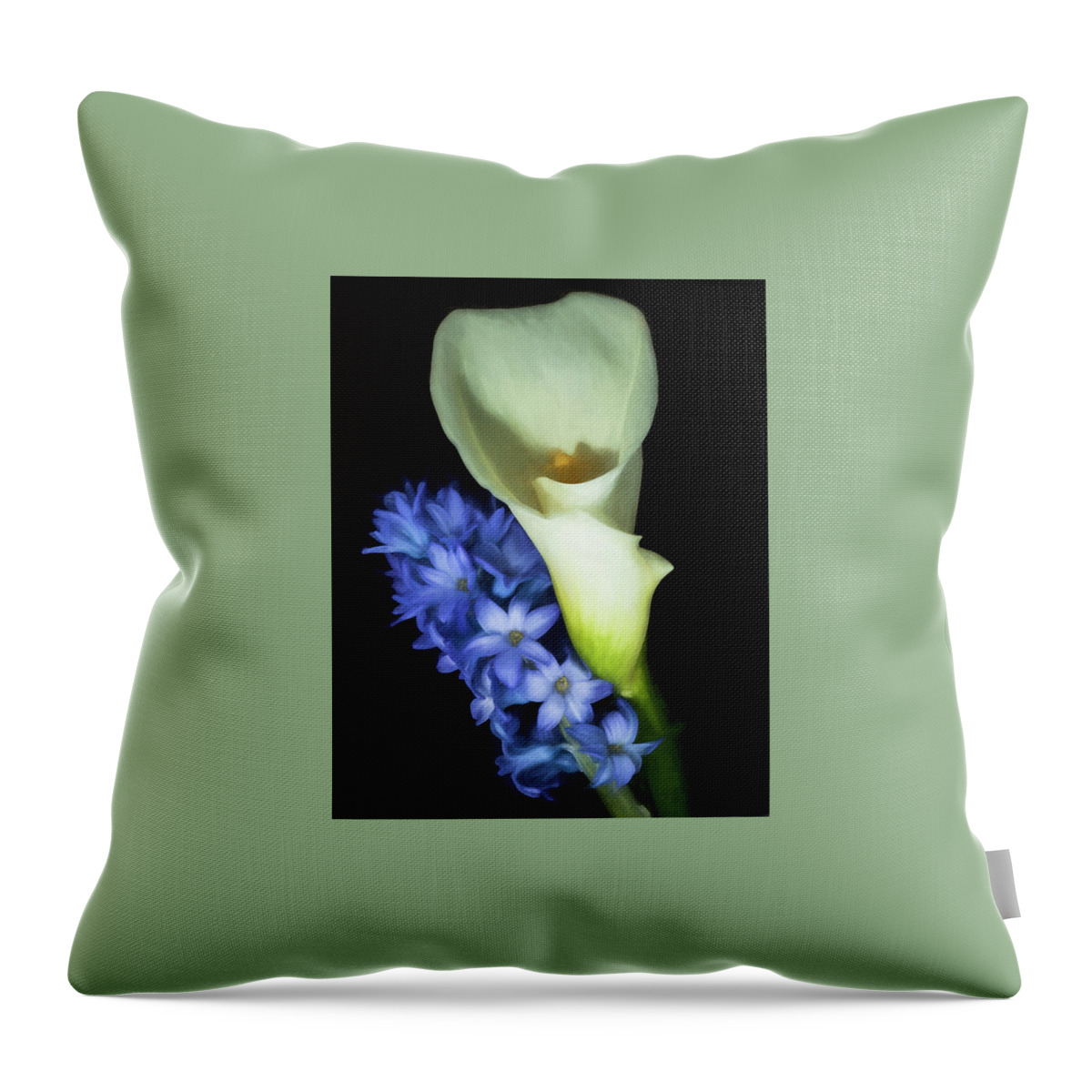 Lily Throw Pillow featuring the photograph Hyacinth and Calla Lily by John Roach