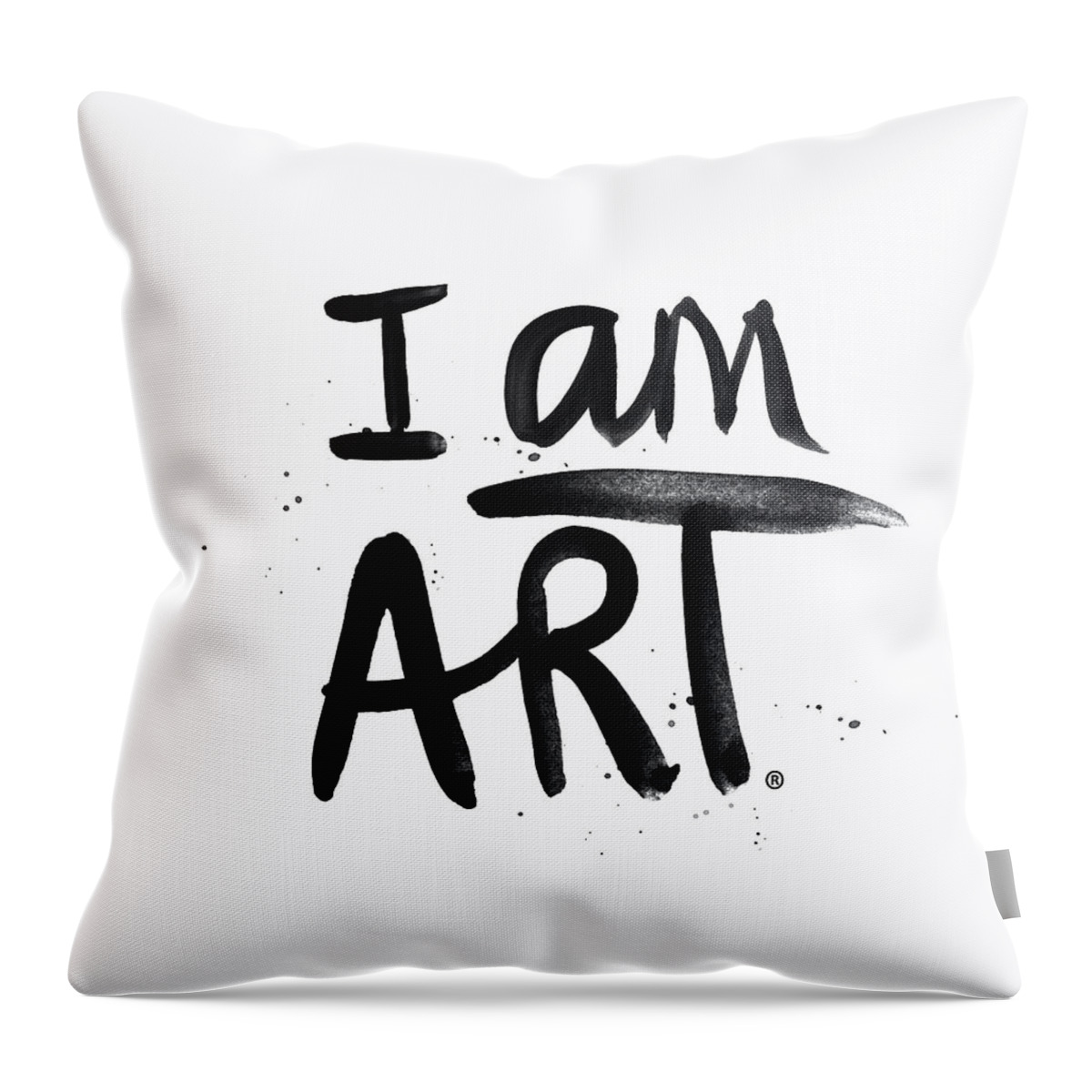 Art Throw Pillow featuring the mixed media I AM ART black ink - Art by Linda Woods by Linda Woods
