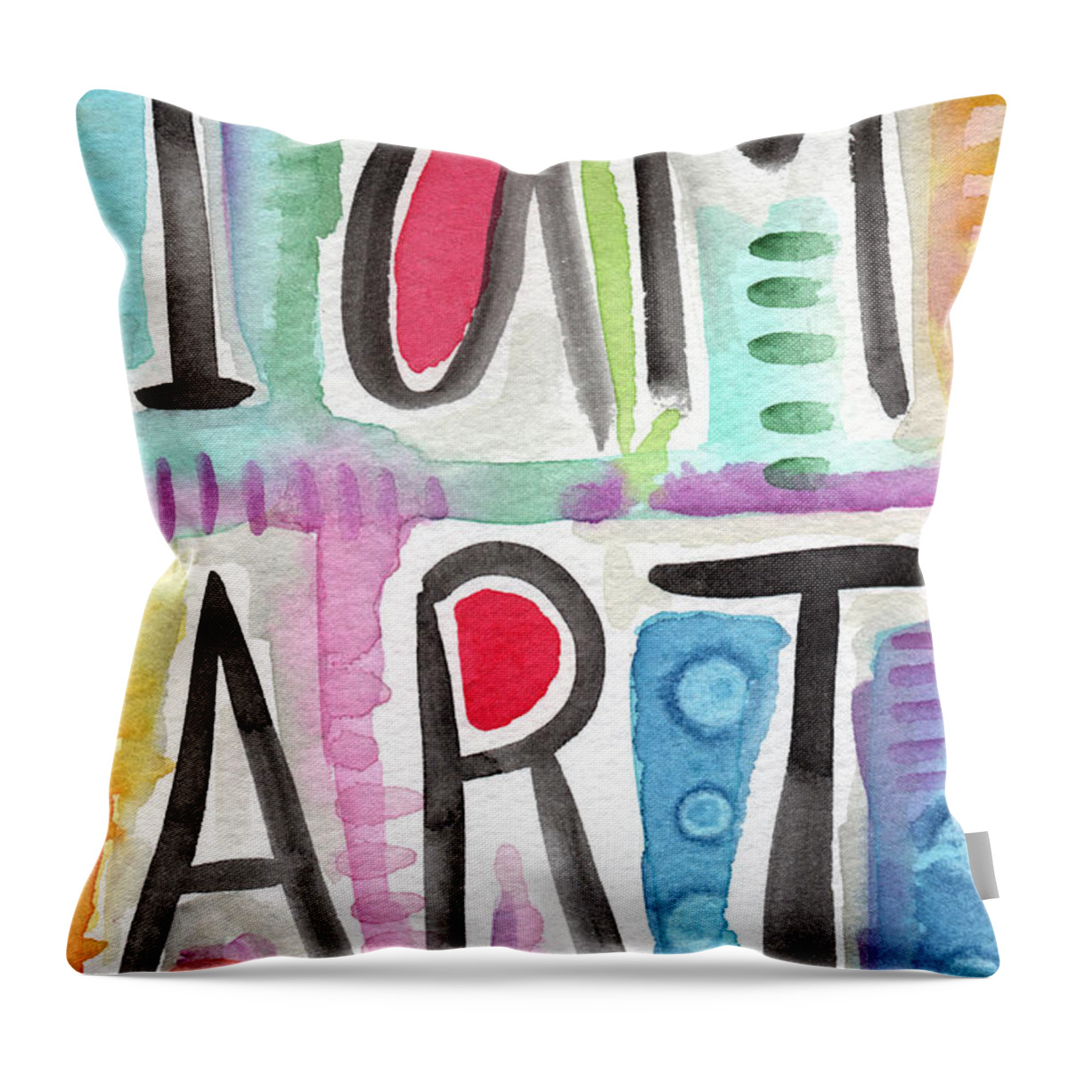 I Am Art Throw Pillow featuring the painting I Am ART by Linda Woods