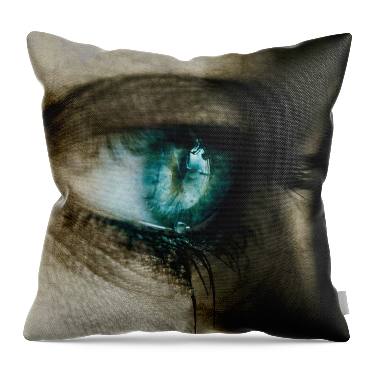 Cry Throw Pillow featuring the mixed media I Cried For You by Paul Lovering