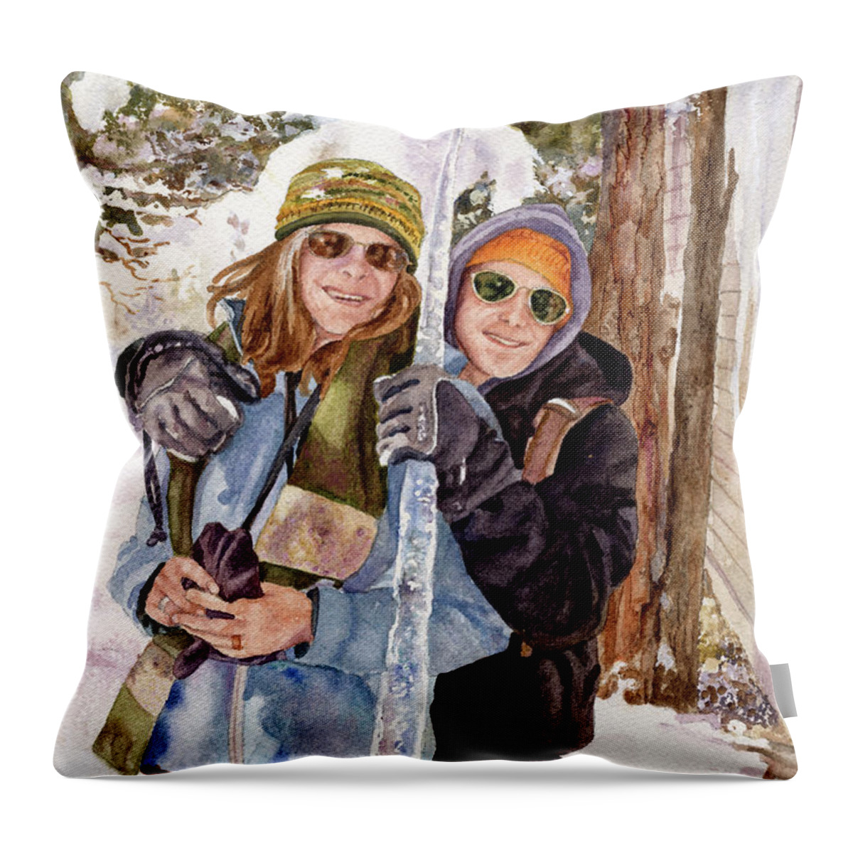 Icicle Painting Throw Pillow featuring the painting Icicle by Anne Gifford