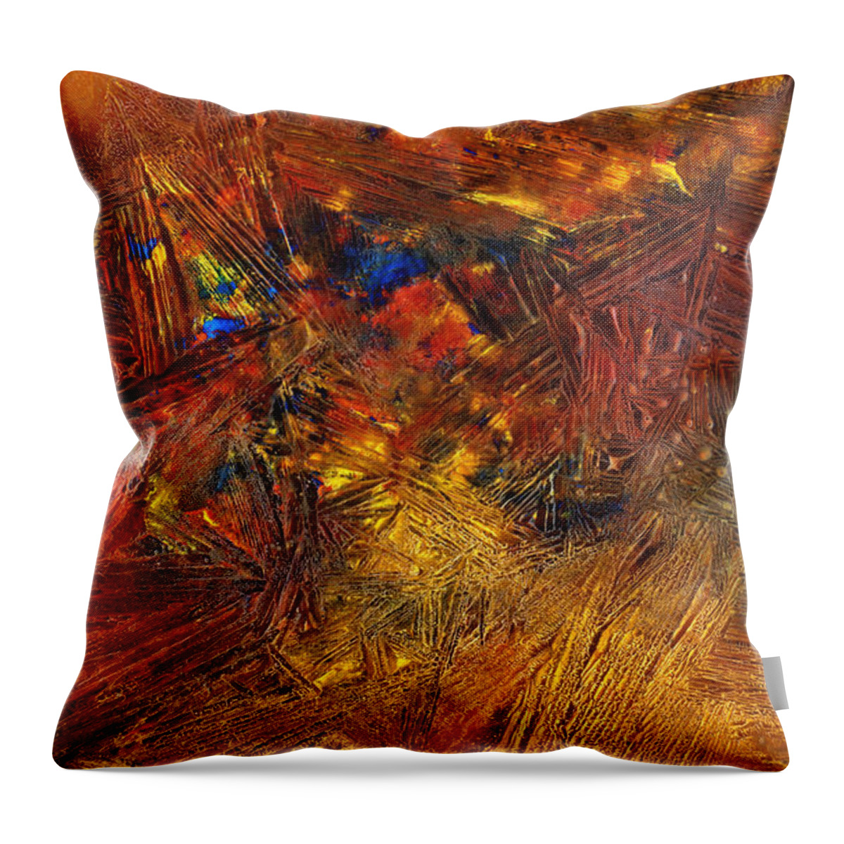 Frozen Throw Pillow featuring the mixed media Icy abstract 11 by Sami Tiainen