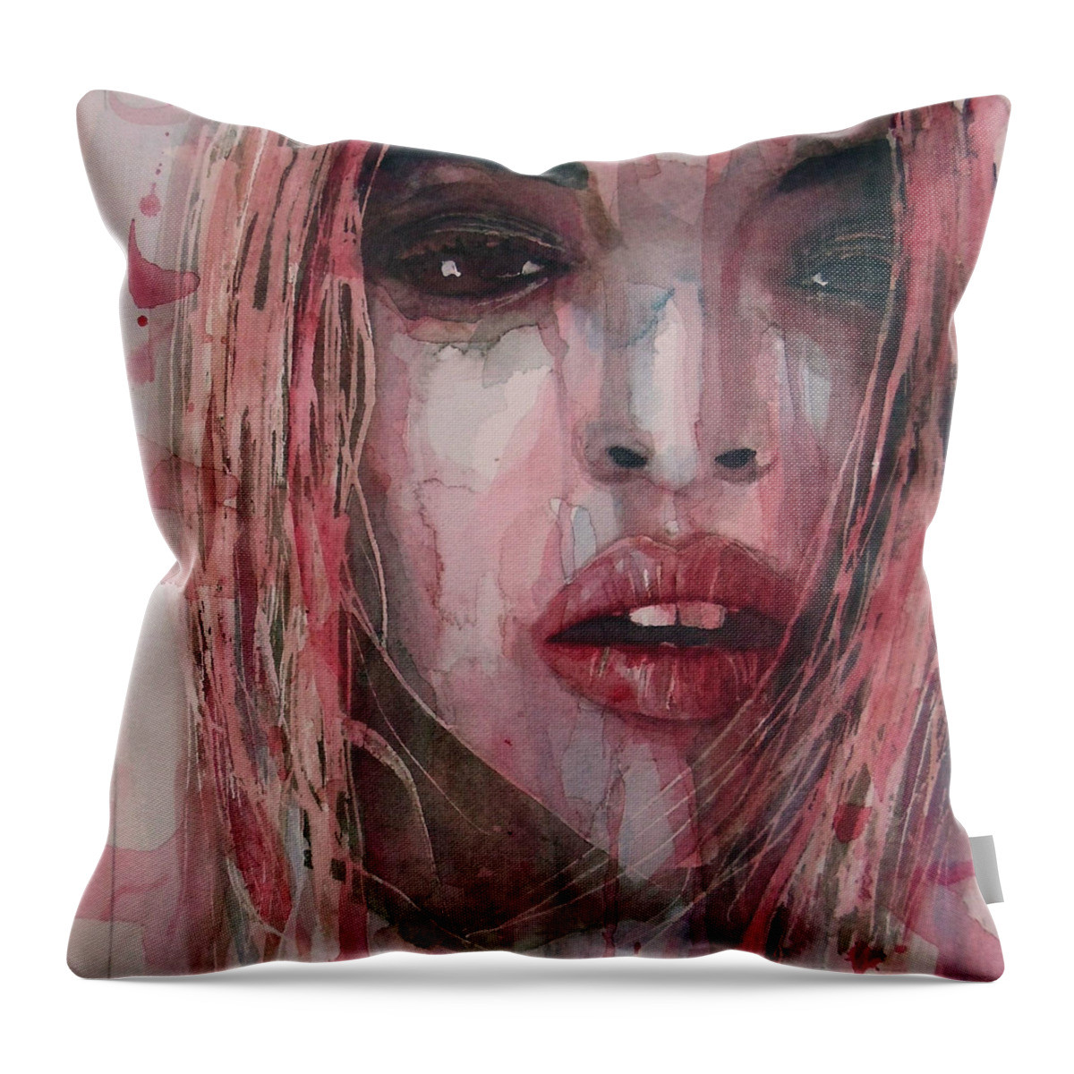Priscilla Presley Throw Pillow featuring the painting If I Can Dream by Paul Lovering