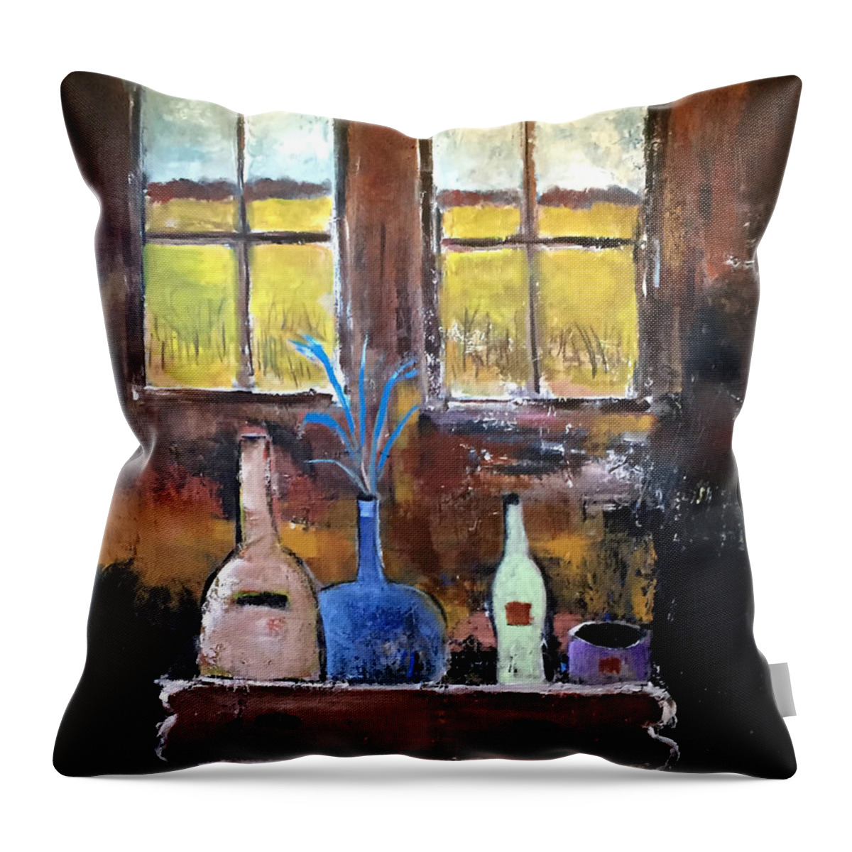 Barn Throw Pillow featuring the painting Imaginary Interior by Dennis Ellman