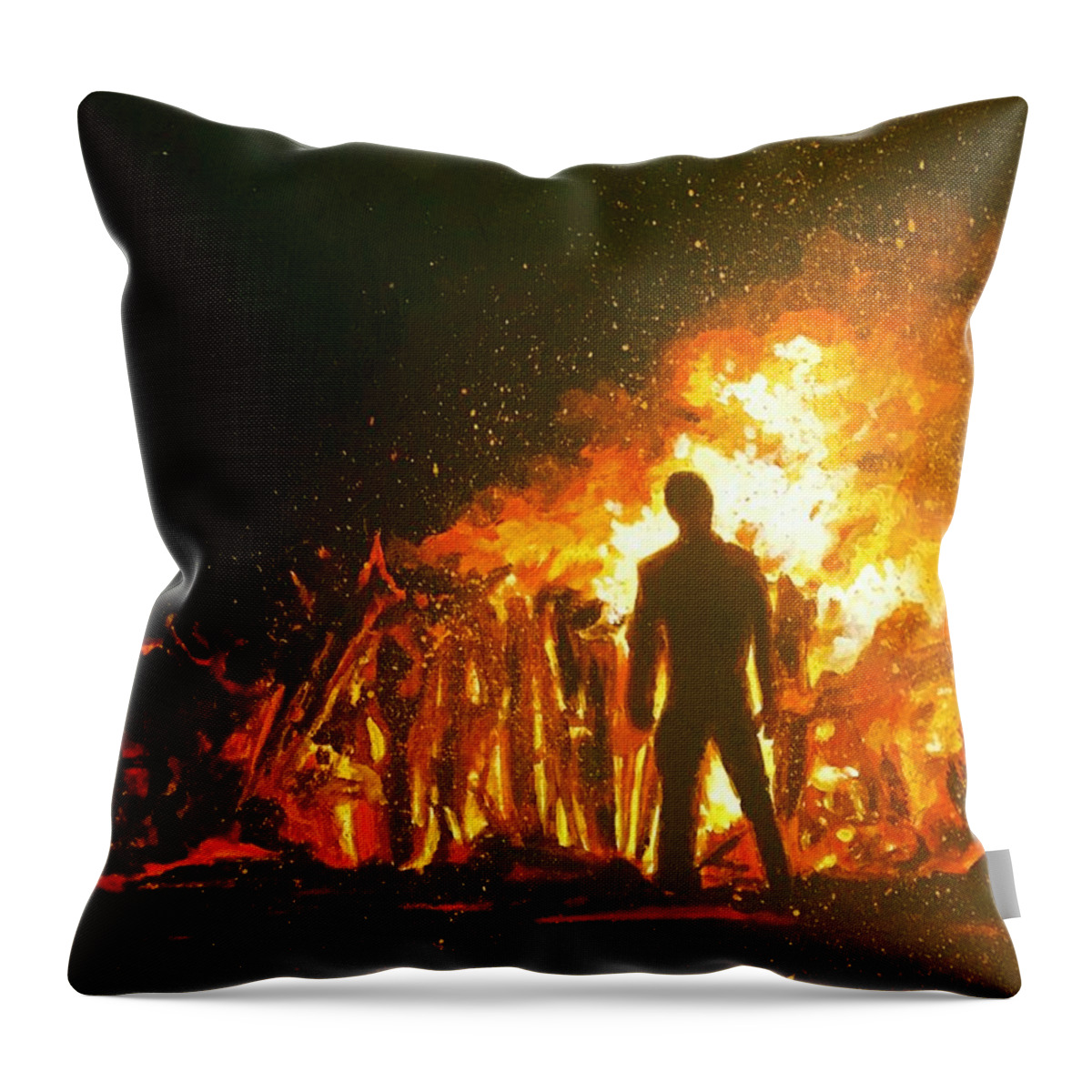 Star Wars Throw Pillow featuring the painting Vader Funeral by Joel Tesch