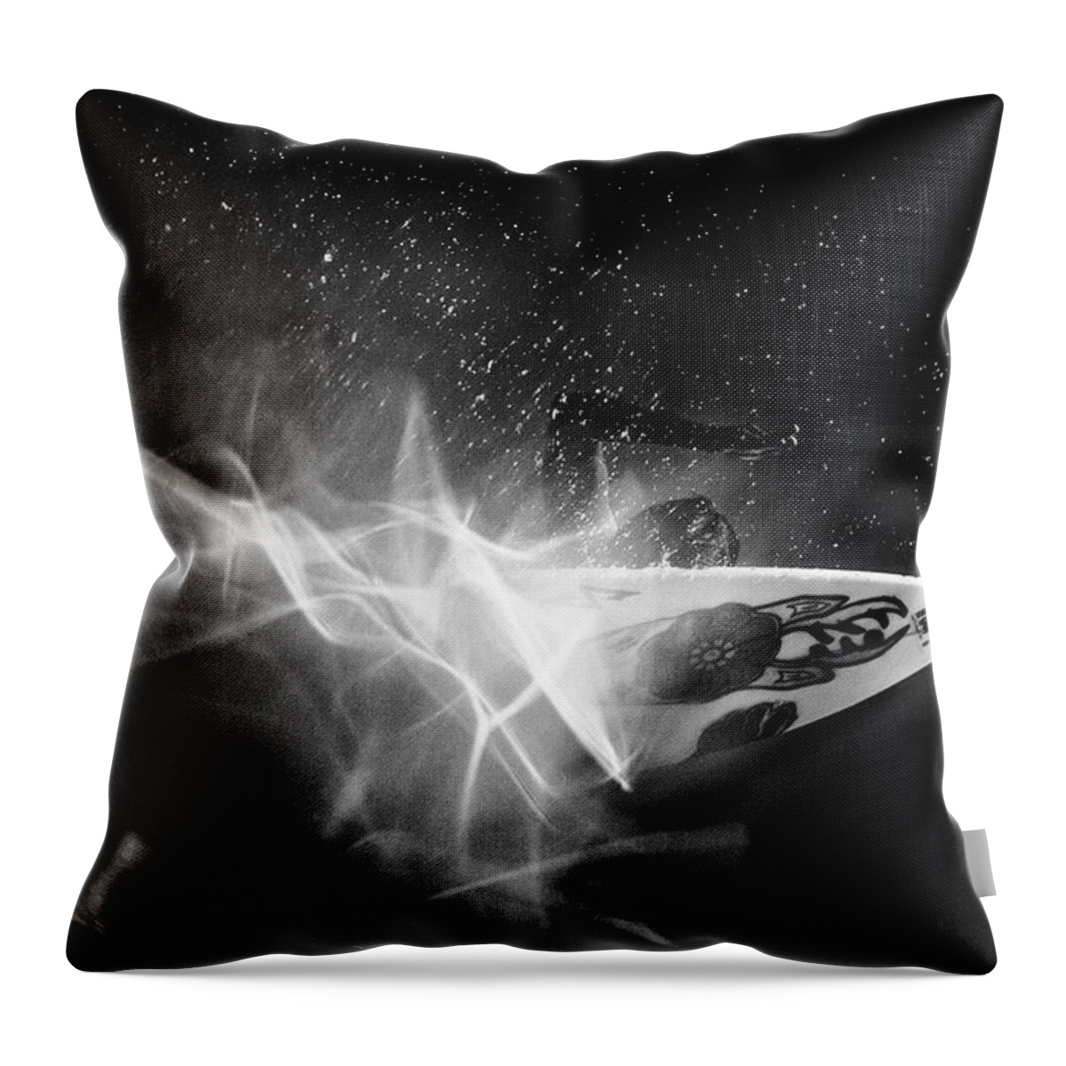 Surfing Throw Pillow featuring the photograph In Flames by Nik West