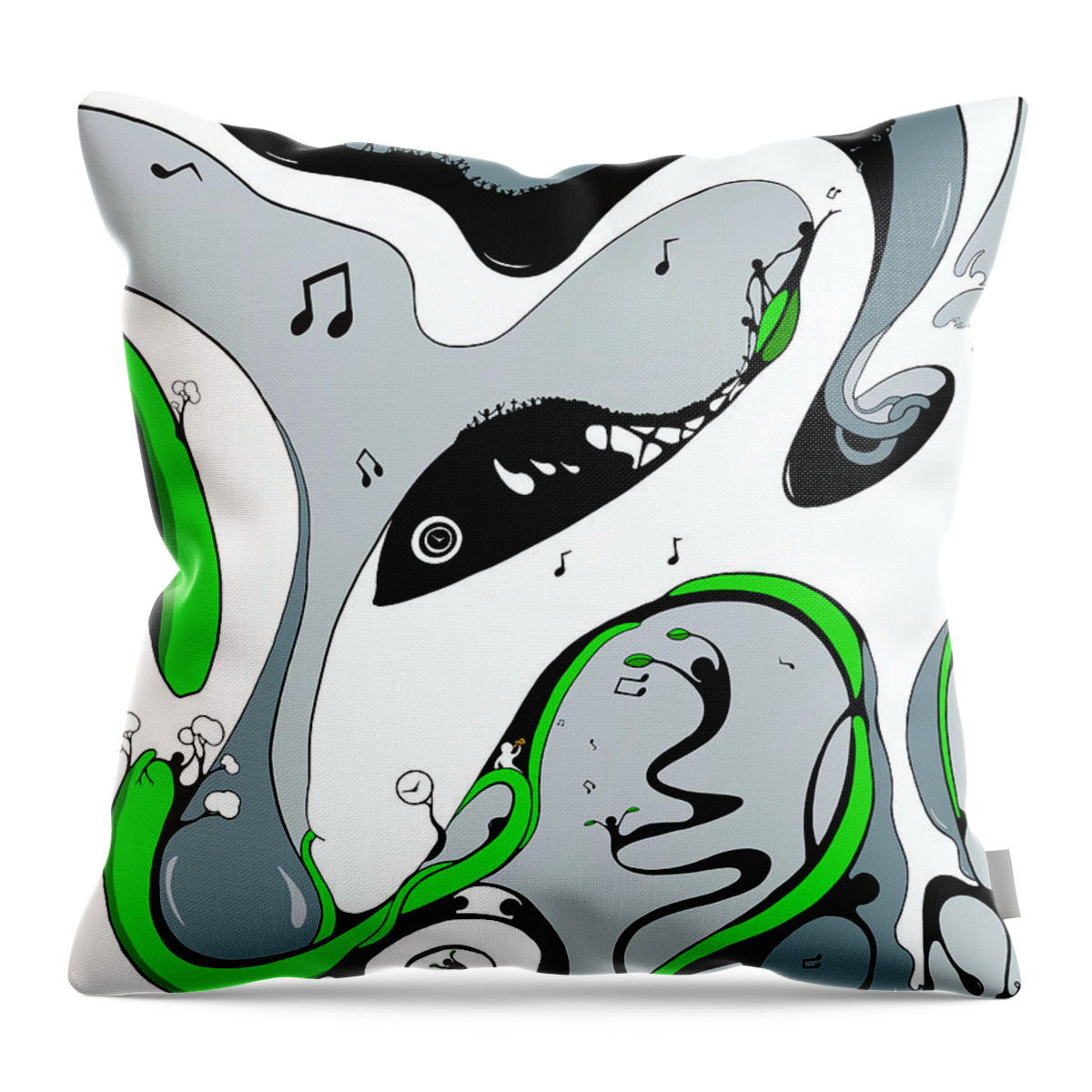 Jazz Throw Pillow featuring the drawing In Harmony by Craig Tilley