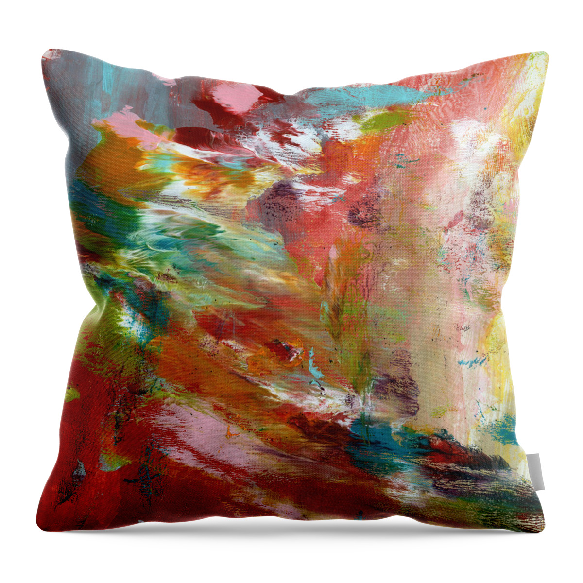 Abstract Throw Pillow featuring the painting In My Dreams- Abstract Art by Linda Woods by Linda Woods