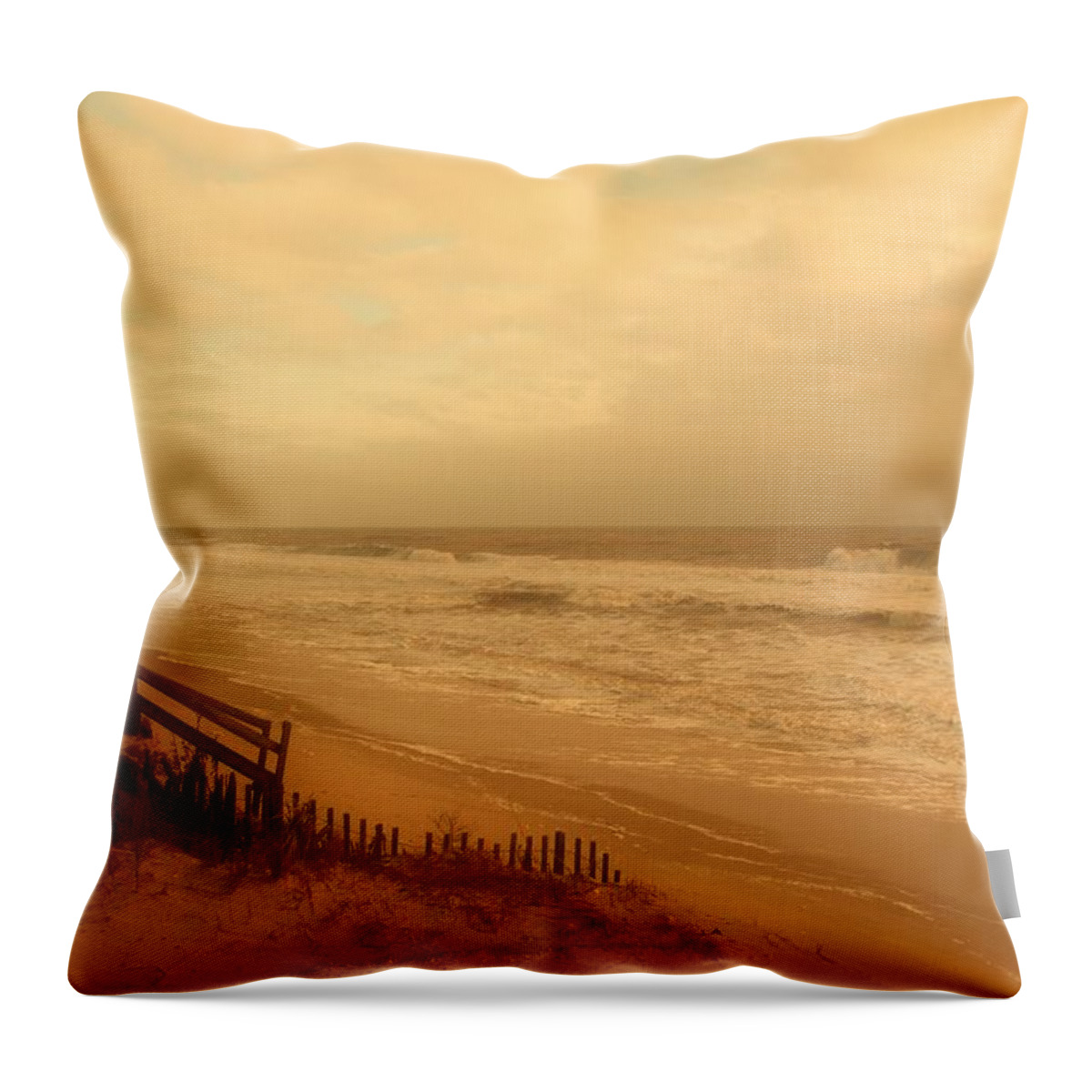 Jersey Shore Throw Pillow featuring the photograph In My Dreams The Ocean Sings - Jersey Shore by Angie Tirado