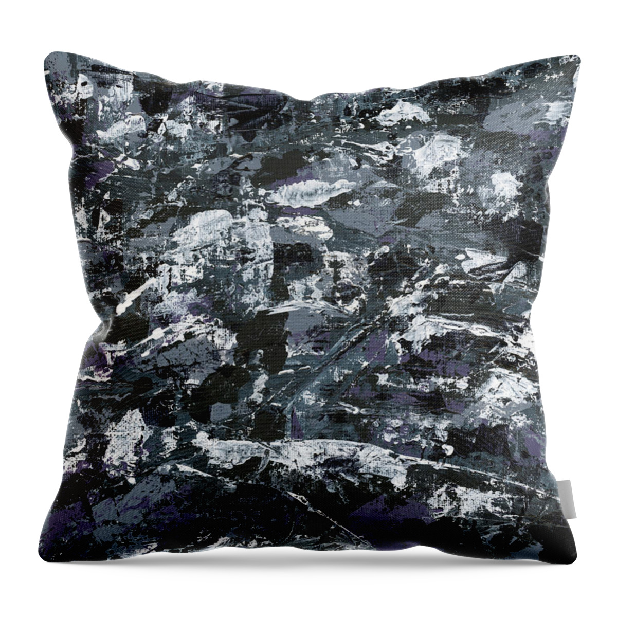 Abstract Throw Pillow featuring the painting In Rubble by Matthew Mezo