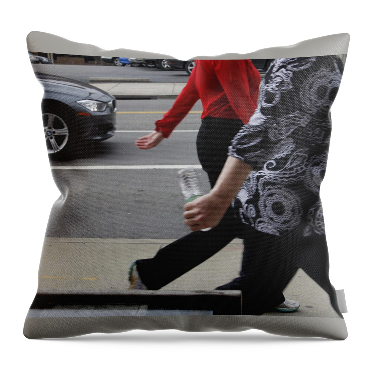 Walking Throw Pillow featuring the photograph In Step by Valerie Collins
