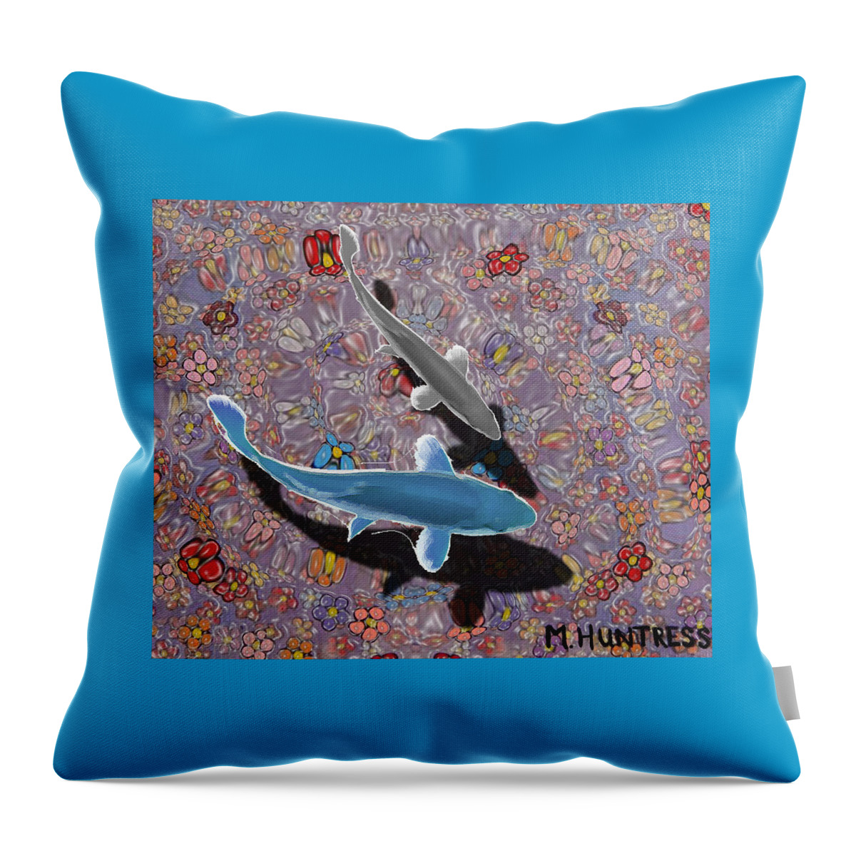 Water Throw Pillow featuring the painting In The Bay by Mindy Huntress