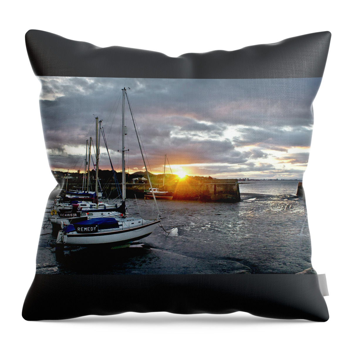 Sunset Throw Pillow featuring the photograph In the rays of the setting sun. by Elena Perelman