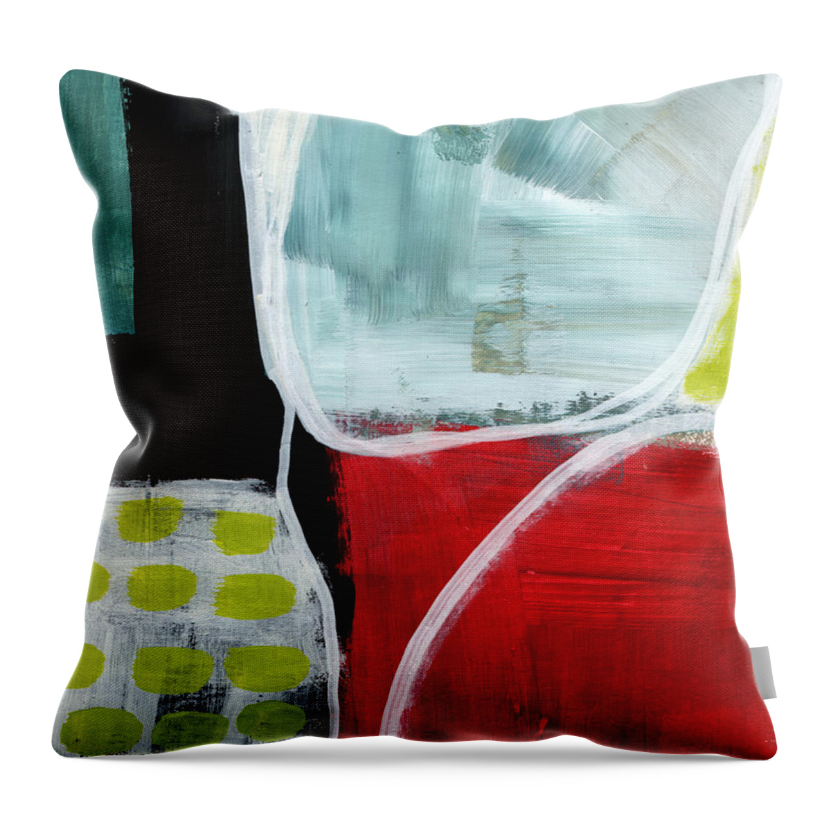 Abstract Throw Pillow featuring the painting Intersection 37- Abstract Art by Linda Woods